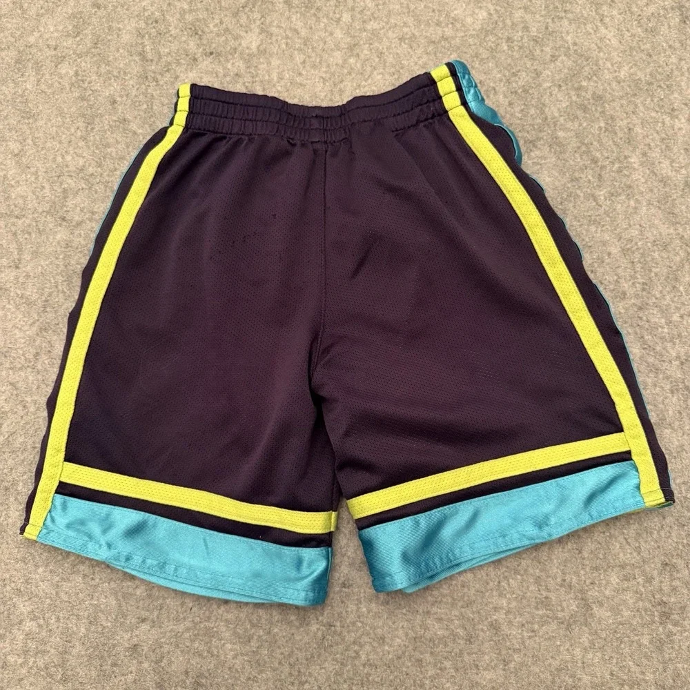 Vintage 90s Nike Reversible Shorts Youth 6 Mesh Basketball Navy Teal Yellow